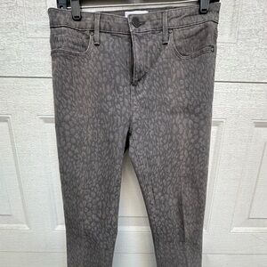 Parker Smith Grey Ava Leopard Skinny Jeans Size 29